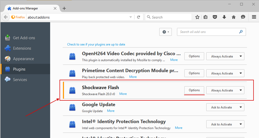 firefox adobe plugin to always activate option firefox adobe plugin to always activate option